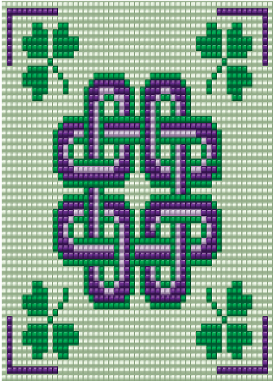 NO LONGER AVAILABLE: Mirrix Knows Creating Is Necessary: Purple and Green Celtic Knot by Jacqui McCloy Pell