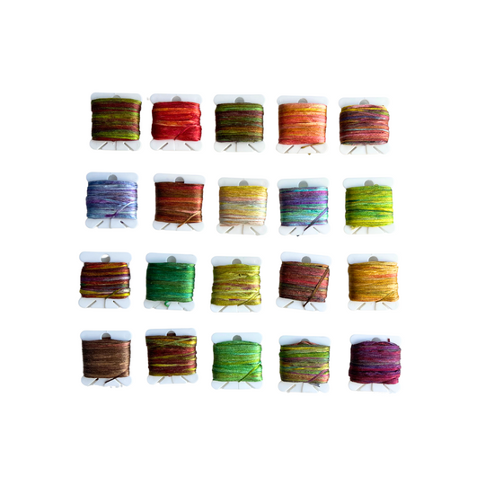 20 Bobbins of Hand-Painted Silk Gima Tape