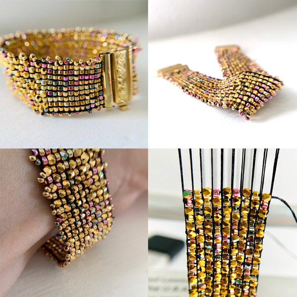 How to make a woven beadloom bracelet with Miyuki Beads  YouTube