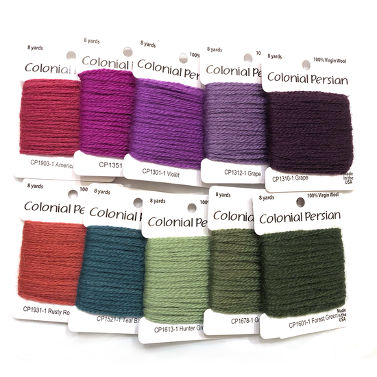 The "Some of Our Favorite Colors" Colonial Yarn Sampler Set